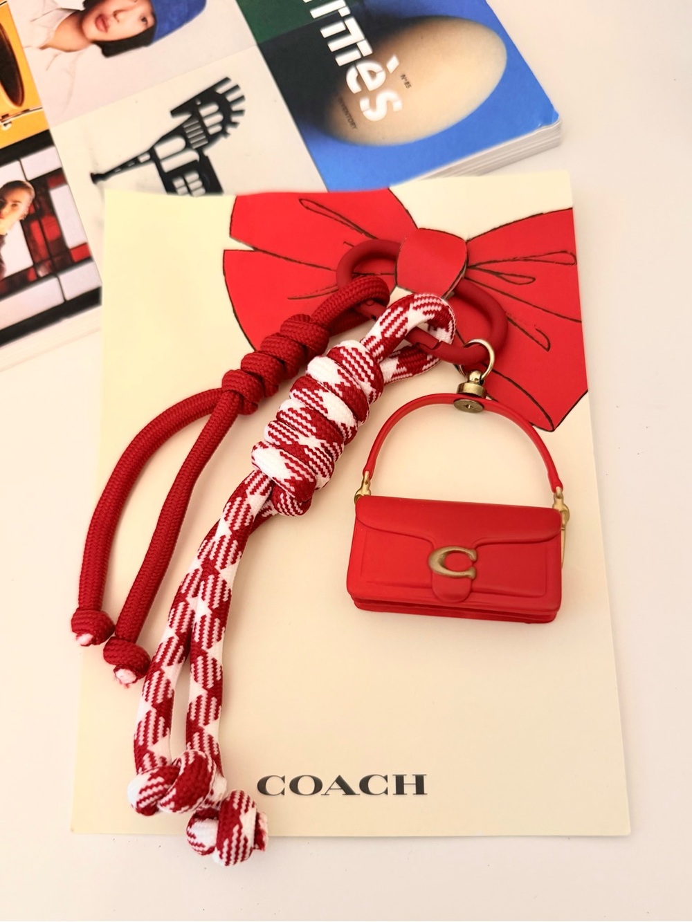 Coach Red Mini Tabby Lunar New Year Handbag Charm